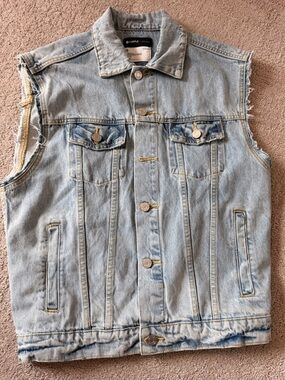 Purple Brand Light Wash Sleeveless Denim Vest